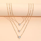 Zircon Necklace Multi-layer Five-pointed Star Love Water Drop Pendant