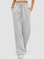 Womens Sweatpants Baggy Wide Fleece Lined Straight Leg Pants
