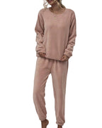 Women 2 Piece Velvet Vacation Pullover Sweater Sets