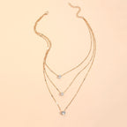 Zircon Necklace Multi-layer Five-pointed Star Love Water Drop Pendant