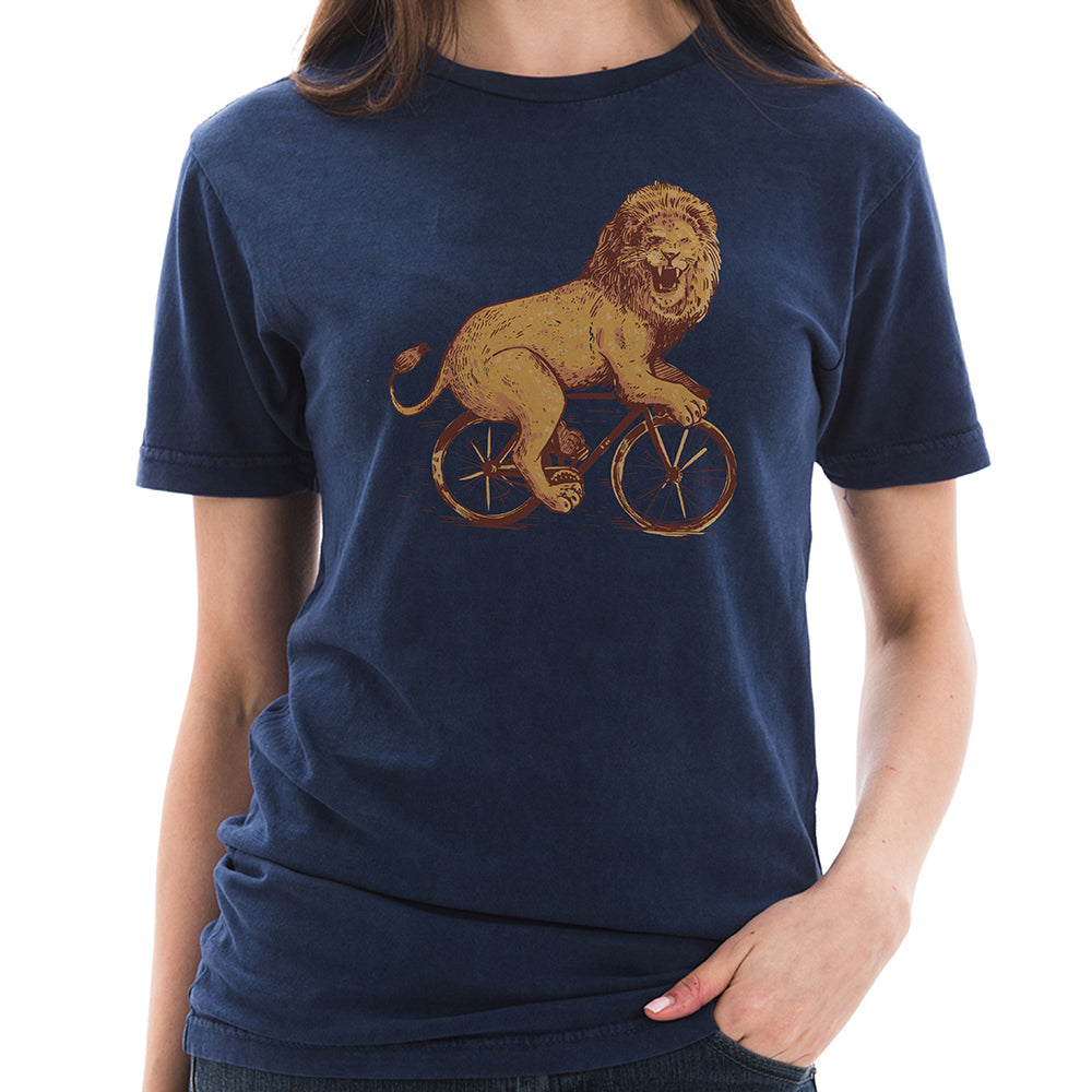 Bicycle Lion Graphic Design Vintage Crewneck Tee