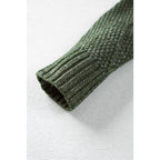 Mist Green Cable Knit Drop Shoulder Loose Fit Sweater Dress Casual Womenswear