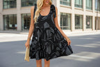 Resort-Style Casual Strappy Printed Slip Dress