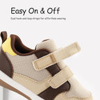 Skywheel Toddler Boys Size 6 Beige Brown Sneakers Hook and Loop Close Sneakers