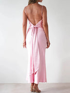 Satin Backless Cami Dress