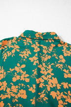 Printed Ruffled Hem Button Front Dress