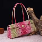 Crocodile Embossed Shoulder Tote Bag
