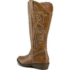 Mysoft Womens 8W 8 Wide Brown Embroidered 1.5" Chunky Heel Cowboy Western Boots