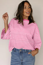 Red Striped Bowknot Backless T-Shirt