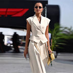 Women’s Elegant Sleeveless Waist-Cinching Two Piece Suit Set
