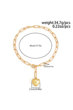 Gold Heart Pendant Chunky Chain Necklace