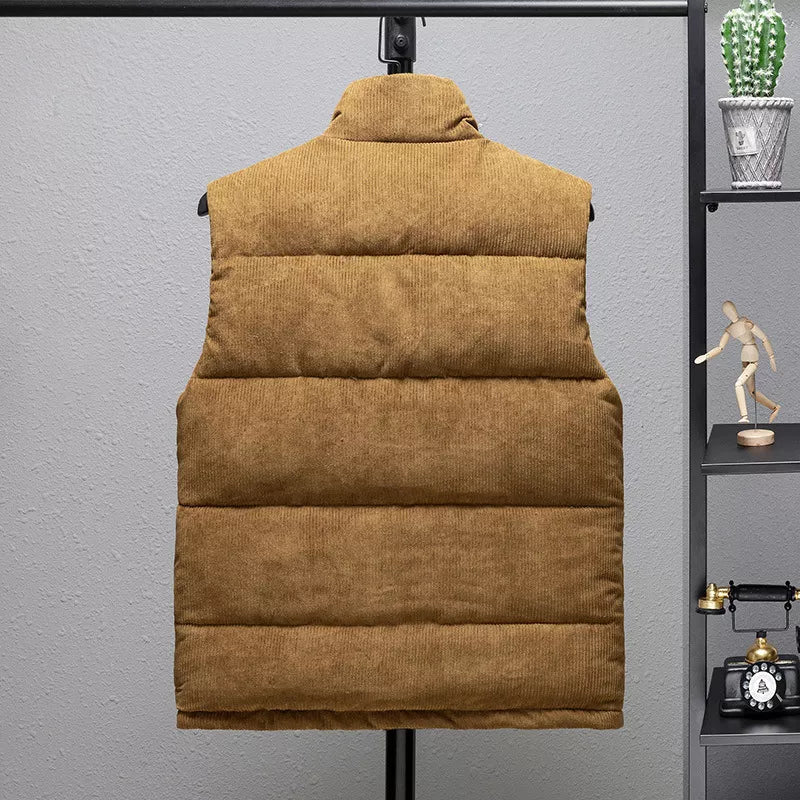Men's Thick Corduroy Vest - Warm & Breathable Striped Jacket