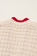 Apricot Bow Pattern Textured Open Front Baggy Cardigan