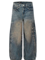 Men's Washed Wide Leg Baggy Jeans