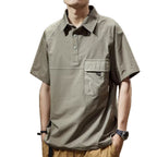Mens Summer Retro Lapel Trendy T-Shirt