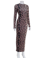 Leopard Print Bodycon Midi Dress