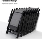 Grey 9 Piece Outdoor Patio Dining Set With 8 Folding Chairs And Aluminum Table