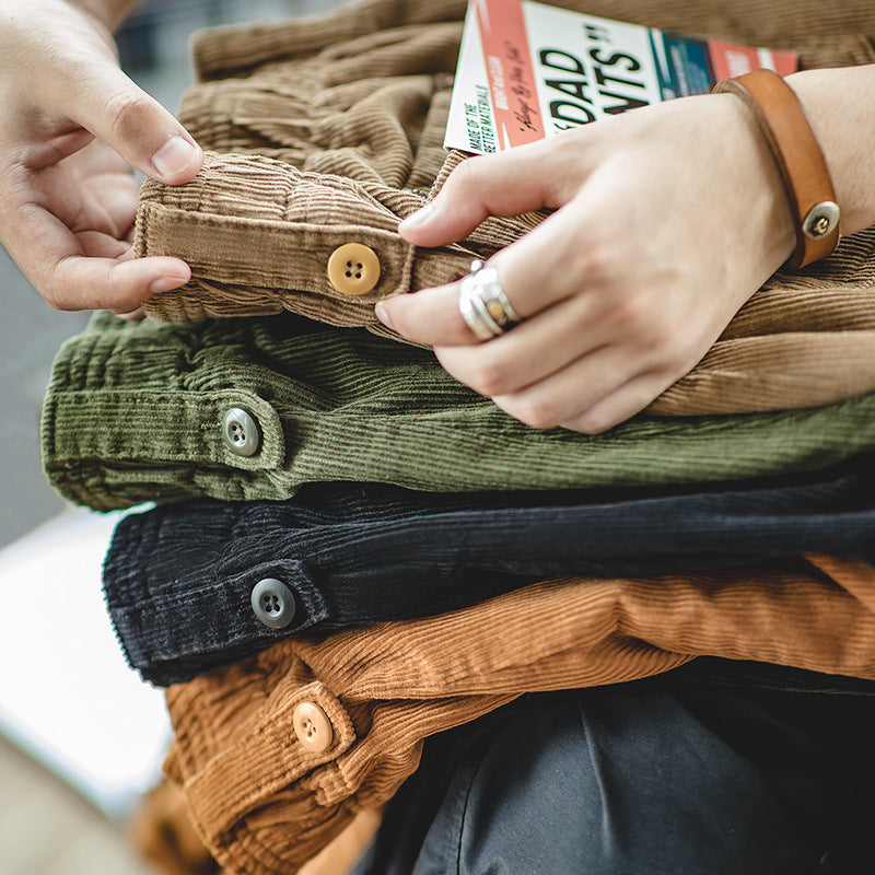 Men's Casual Khaki Corduroy Pants for Autumn/Winter