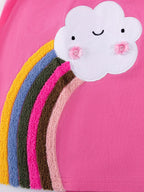 Children's Rainbow Cloud Applique Casual Dress