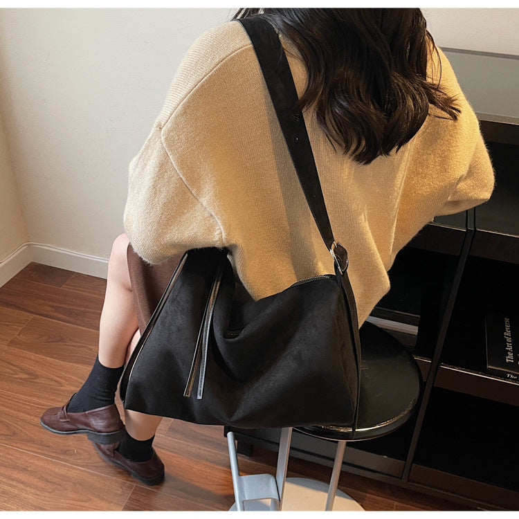 Retro Patchwork Stripe Crossbody Shoulder Bag