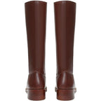 FemFlame Womens 8.5 Dark Brown 1.5" Heel Knee High Boots Closed Square Toe Shoes