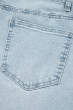 Beau Blue Frayed Cropped Straight Jeans