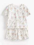 Children's Tropical Palm Print Tee and Shorts Set