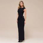 Sleeveless Bodycon Dress with Back Split – High Waist Sheath Dress
