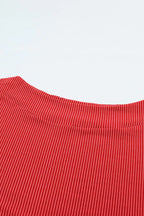 Ribbed Knit Off-Shoulder Blouse