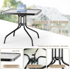 Outdoor Patio Dining Set with Metal Table and Chairs