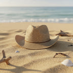 Women's Panama Straw Woven Sun Hat – Windproof Sequin Detail Beach Hat