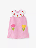 Children's Floral Plaid Sleeveless Dress