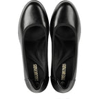 New Dream Pairs Womens Size 9W Wide Black Faux Leather 2.75" Heel Shoes w Flaw