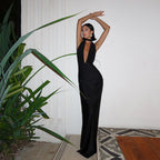 Only Invites Halter Backless Maxi Dress