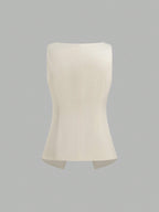 Women’s Minimalist Cinched-Waist Camisole – Single-Breasted Summer Tank