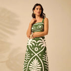 Women's Floral Printed Camisole & High-Waisted Midi Skirt Set