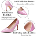 Elisabet Tang Womens Size 8 Pink 3" High Heel Pointy Toe Slide On Pumps Shoes