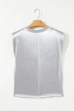 Round Neck Satin Tank Top