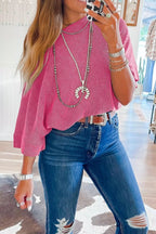 Ribbed Knit Off-Shoulder Blouse