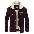 Men's Corduroy Jacket with Fleece Lining (Plus Size)