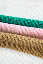 Multicolour Color Block Notch V Neck Sweater T Shirt