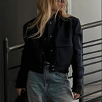 Women's Solid Color Long Sleeve Baseball Jacket