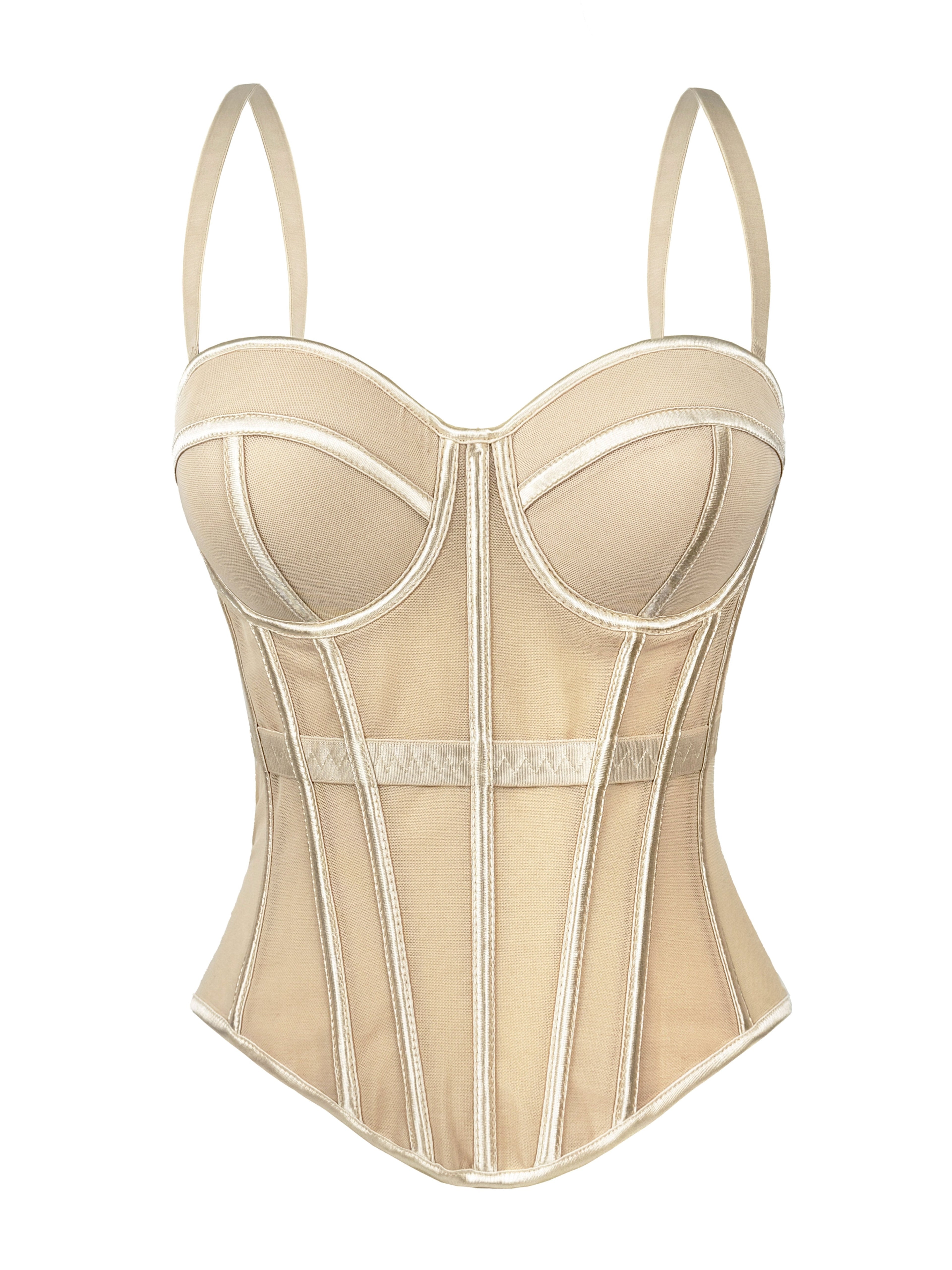 Mesh See-Through Fishbone Corset