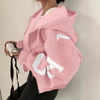 Women’s Zip-Up Printed Sweatshirt – Long Sleeve Casual Jacket
