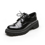Women’s Solid-Color Retro Slip-On Platform Shoes