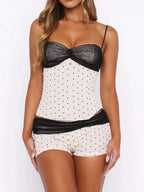 Polka Dot Mesh Cami & Shorts Set