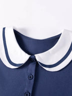 Children's Horse Embroidered Peter Pan Collar Dress