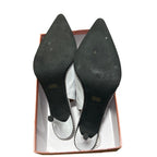Zamikoo Womens Size 12 White 3.5" Heels Slingback Closed Pointed Toe Shoes