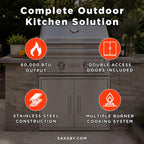 Edgestar 60K BTU 30-Inch Built-In Grill Kit With Insulated Jacket And Double Access Doors [GRL300IBKIT] (SAK82568)