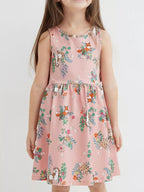 Children's Sleeveless Floral Animal Print Casual Dress